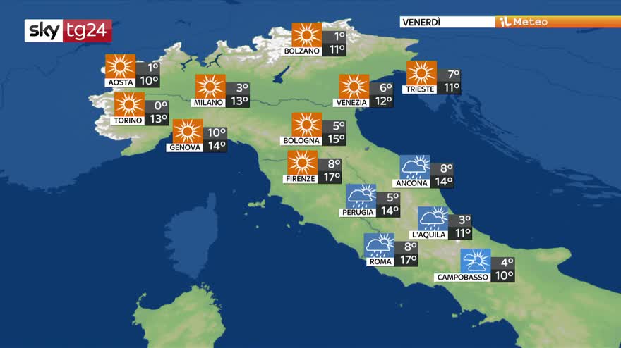 Meteo, le previsioni fino a domenica 16 febbraio