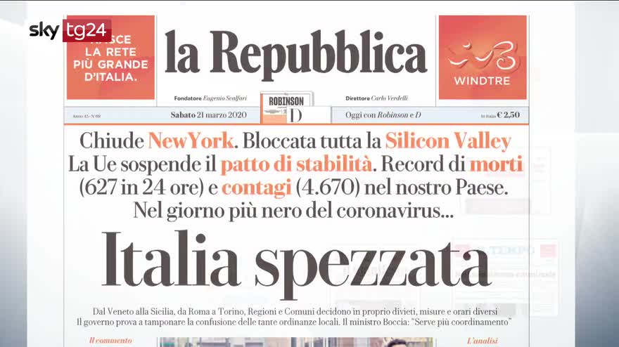 Rassegna stampa, i giornali di sabato 21 marzo