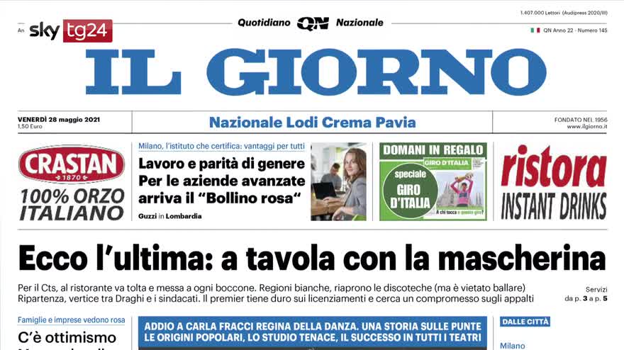 Rassegna stampa, i giornali del 28 maggio