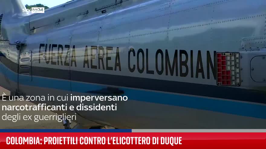 Colombia, proiettili contro l'elicottero di Duque