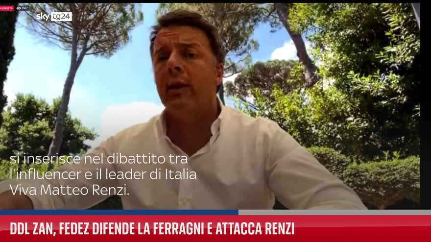 Ddl Zan, Fedez difende la Ferragni e attacca Renzi