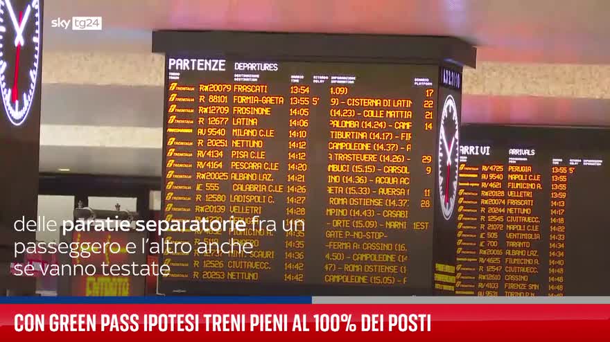 Con green pass ipotesi treni pieni