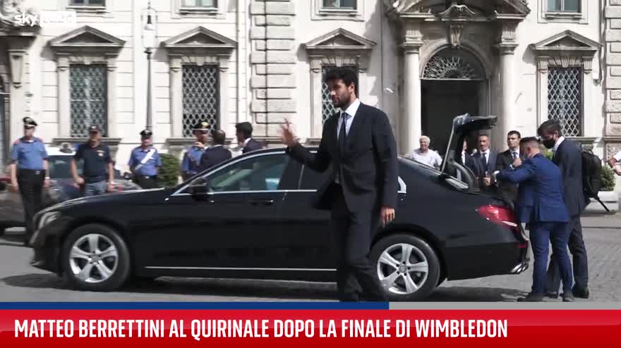 Tennis, l'arrivo di Berrettini al Quirinale