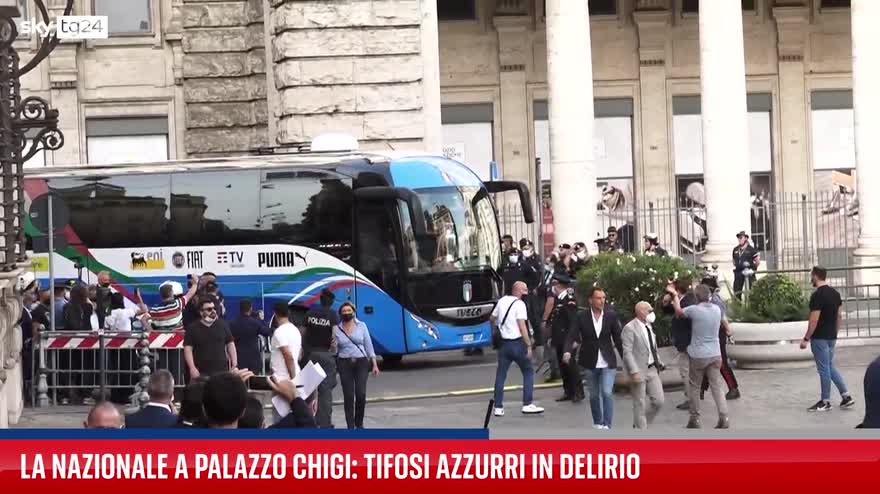 Italia campione, l'arrivo degli Azzurri a Palazzo Chigi