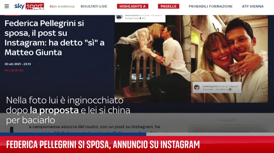 Federica Pellegrini si sposa, annuncio su Instagram