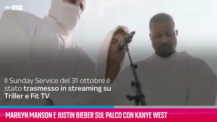VIDEO Marilyn Manson e Justin Bieber sul palco assieme a Ye