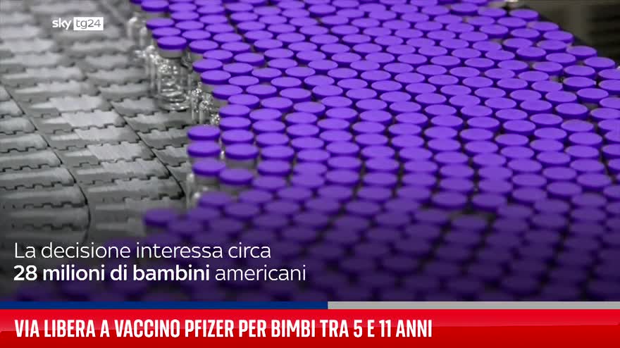 Via libera a vaccino Pfizer per bimbi tra 5 e 11 anni
