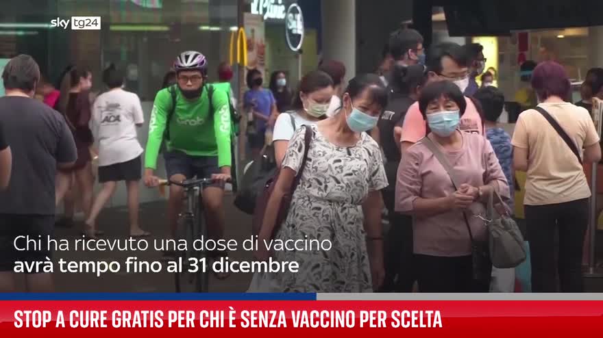 Singapore, stop cure gratis per chi è senza vaccino