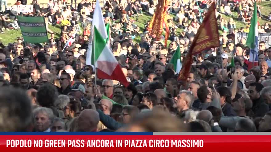 No Green Pass, proteste al Circo Massimo di Roma