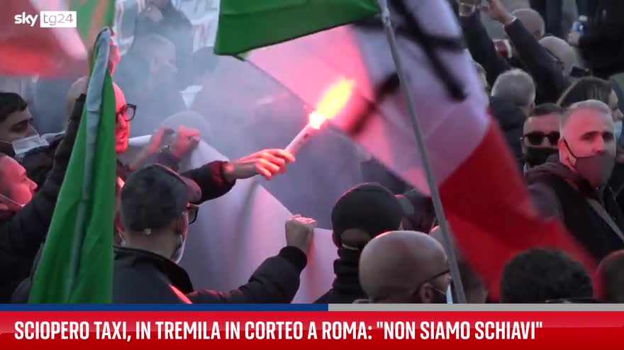 Sciopero Dei Taxi A Roma, Le Immagini Della Protesta | Video Sky