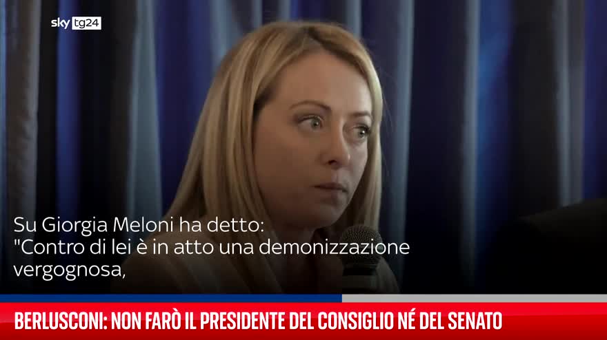 Berlusconi: non farà il presidente del Consiglio