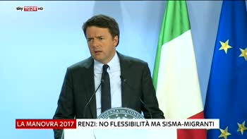 Manovra, Renzi  no flessibilitù ma sisma-migranti
