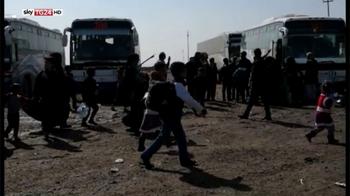 raq, civili in fuga da Mosul dopo l'avvio dell'offensiva