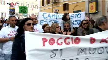 Montecitorio, la protesta dei terremotati