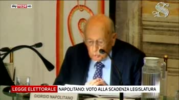Legge elettorale, Napolitano, voto alla scadenza naturale