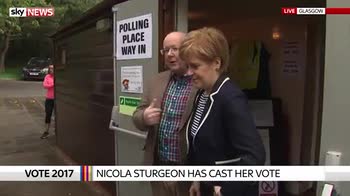 Nicola Sturgeon casts her election vote