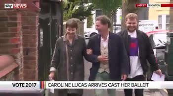 Caroline Lucas casts her vote