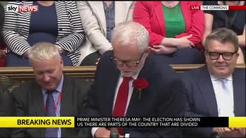 May and Corbyn trade jokes and barbs in the Commons