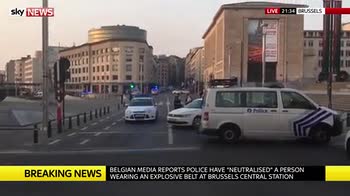 Man 'wearing explosive' shot in Brussels