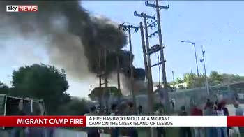 Fire breaks out in Greek migrant camp