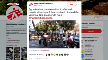 Roma, corteo spontaneo dopo scontri con rifugiati