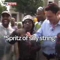 Surprise for Sky reporter at Notting Hill Carnival