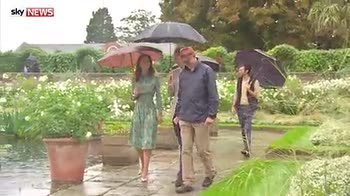 William and Harry visit Diana memorial garden