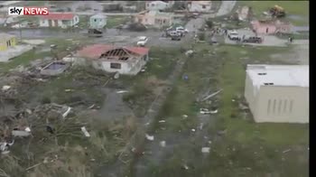 Destruction on Barbuda seen from the air