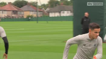 Coutinho trains with Liverpool