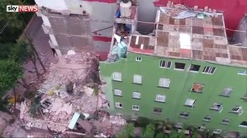 Mexico City quake damage from above