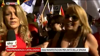 catalogna manifestazione a barcellona unionisti