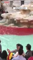 Red paint thrown into Trevi Fountain