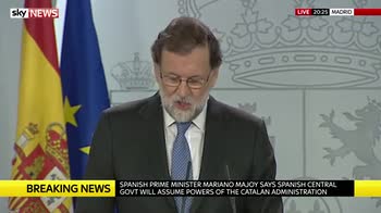 Spanish PM says he is dissolving the Catalan parliament