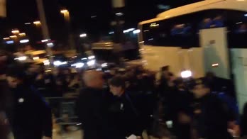 L'arrivo dell'Inter a Cagliari