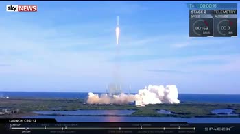 The SpaceX Falcon 9 takes off from Florida