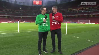 Nev and Carra share festive jumper