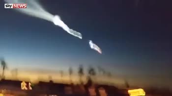 SpaceX rocket launches over California
