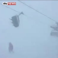 Skiers trapped as lift is buffeted by storm