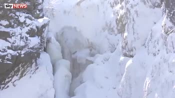 Waterfalls turn to ice