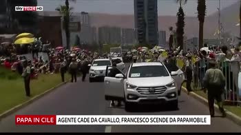 Agente cade da cavallo, pontefice scende da papamobile