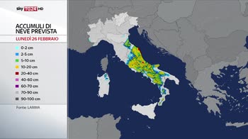 Previsioni meteo, gelo e neve sull'Italia
