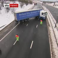 M62 closure causes lorry U-turns