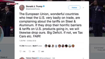 Trump in un tweet, se UE leva dazi anche noi li togliamo