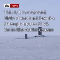 Royal Navy sub breaks through Arctic ice