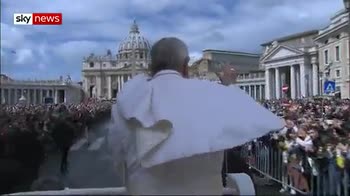 Hats off: Pope's skullcap is blown away