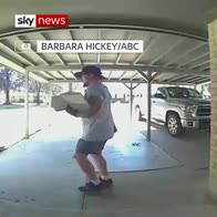 Postman dances at door in Texas
