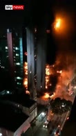Fire brings down Brazil tower block