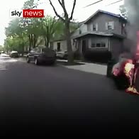 Police pull man from burning car