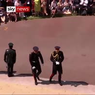 Royal groom and best man arrive