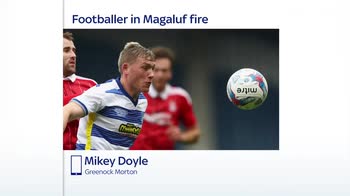 Footballer saves people from fire